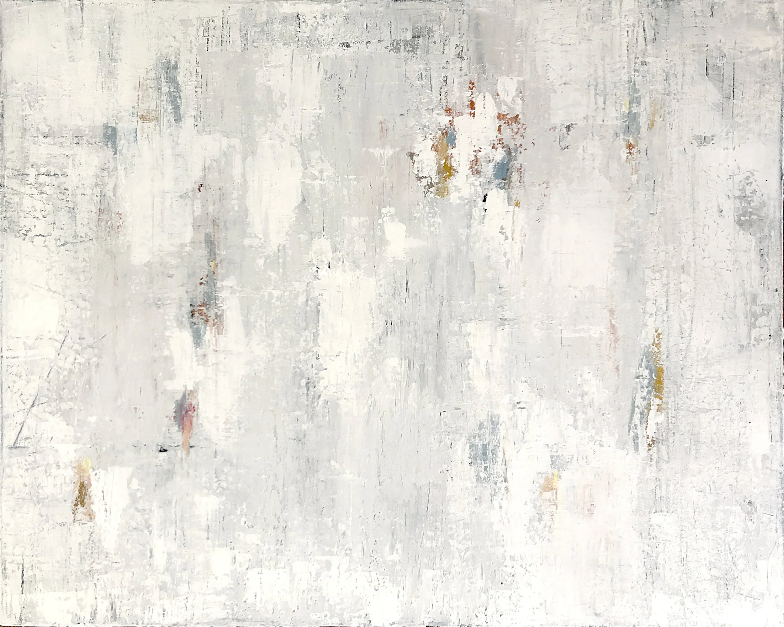 'Untitled' | 30” x 24” (76.2cm x 61cm) | House Paint, Linen, Oil Pastel on Canvas | c.2018