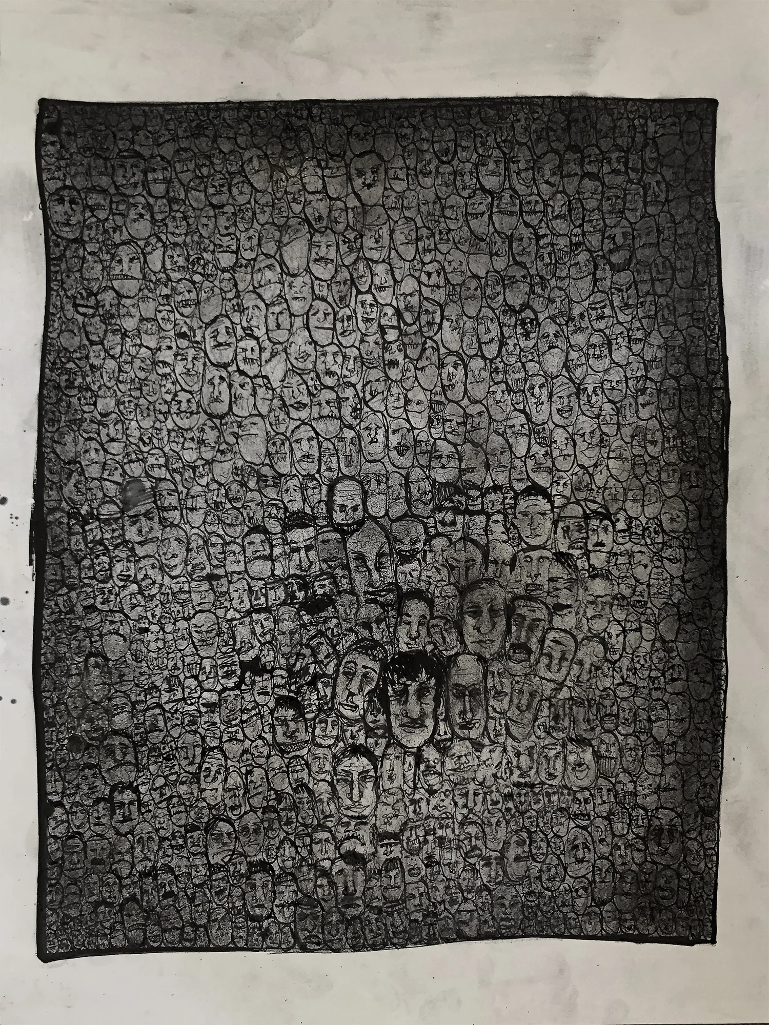 'Faces' | 18" x 24" (45.7cm x 61cm) | Graphite, Ink on Paper | c.2019