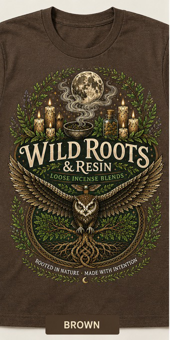 Wild Roots & Resin T-Shirt - Brown