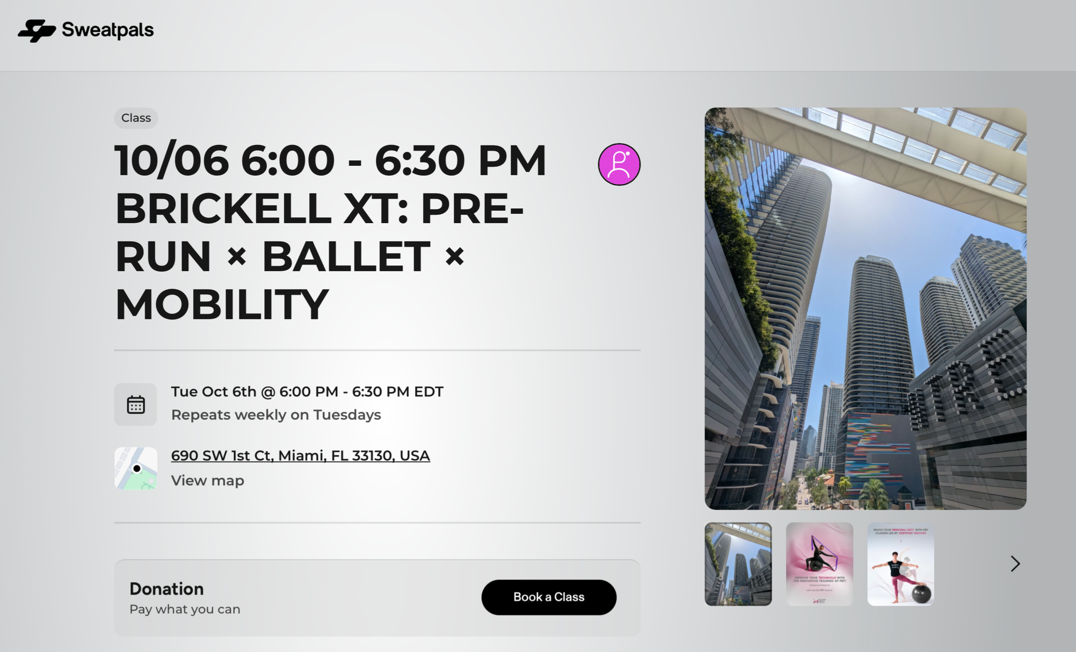TUES. 6:00 - 6:30 PM BRICKELL XT: PRE-RUN × BALLET × MOBILITY 