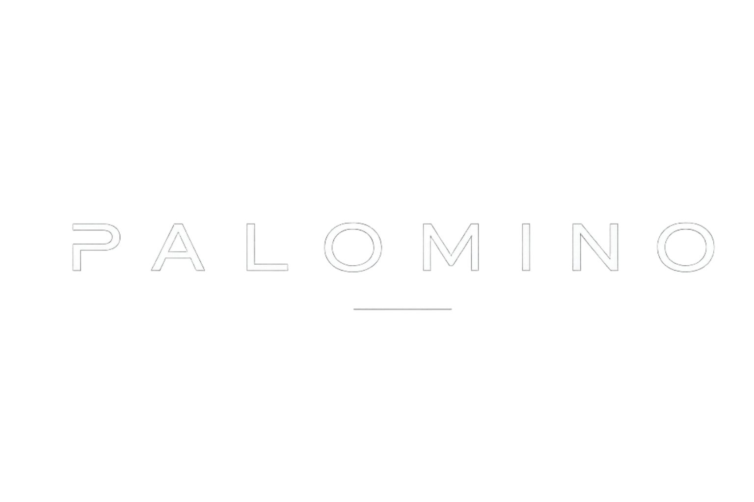 Neon sign reading 'PALOMINO' with illuminated letters on a dark background