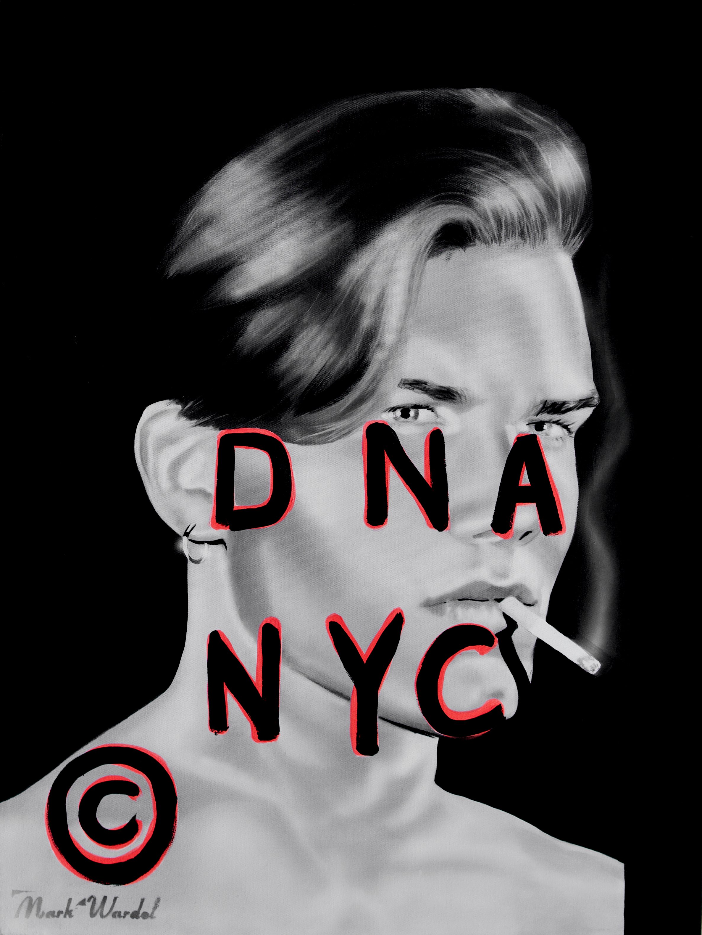 DNA/NYC - 40 x 30 x 1.5 inches / 102 x 76 x 4 centimetres - acrylic, oil and airbrush on canvas - 2026