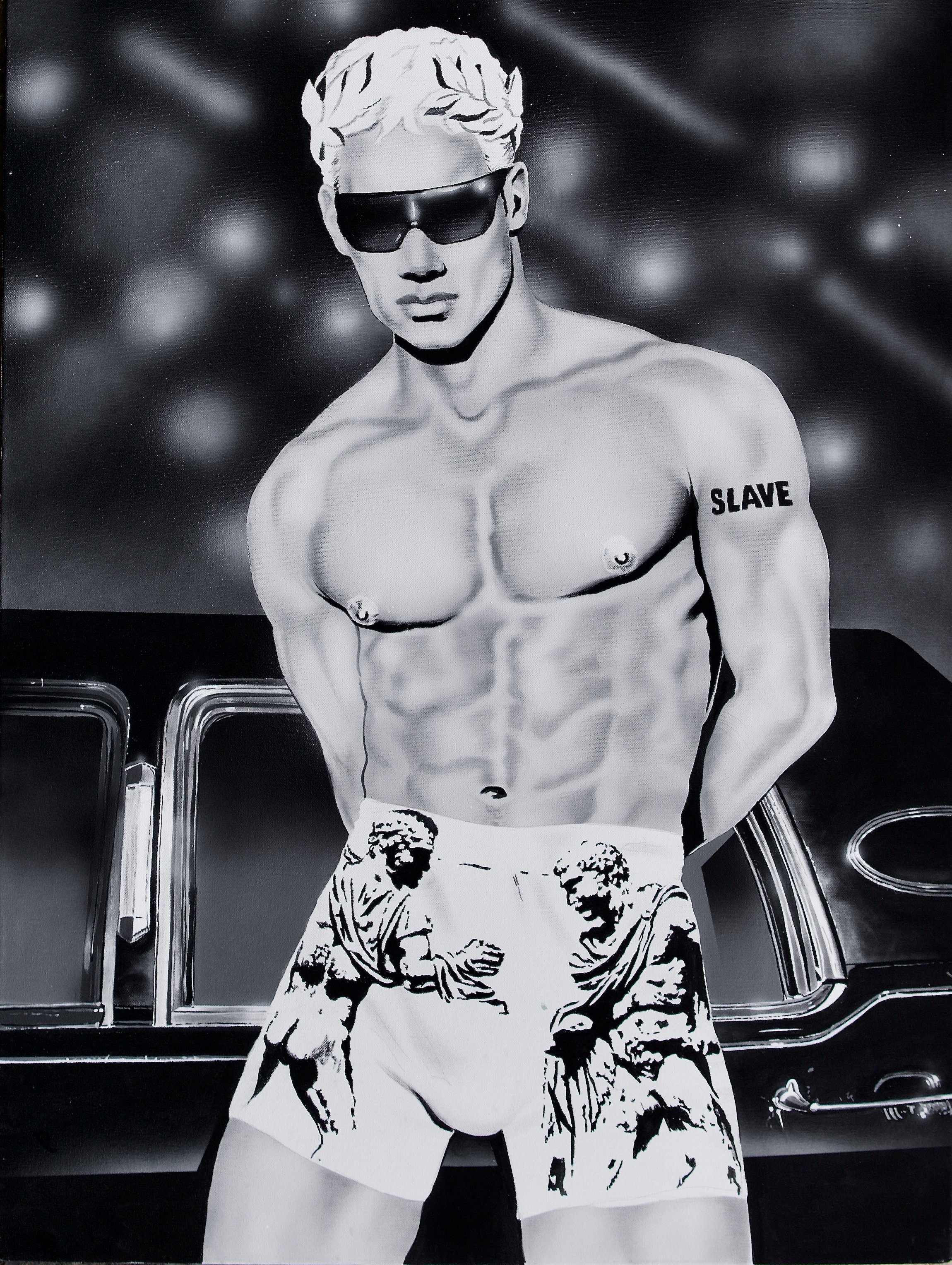 Ulysses Goes Night Town - 40 x 30 x 0.5 inches / 102 x 77 x 2 centimetres - 
acrylic,  oil and airbrush on canvas - 2026