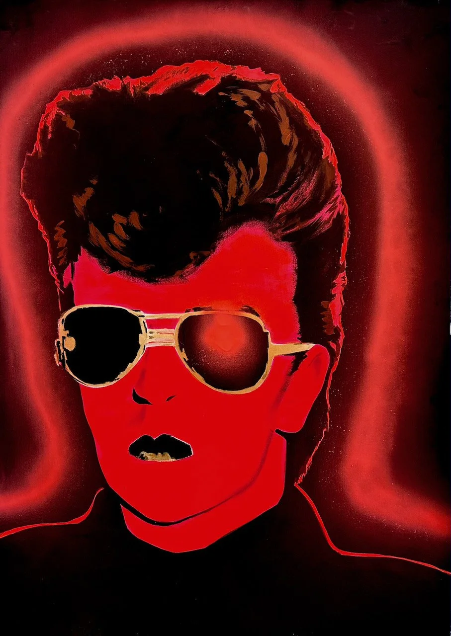 Polaroid Study- Large Head Of Steve Strange - 
40 x 28 inches / 102 x 71 centimetres - 
acrylic / oil and spray paint on Fabriano paper - 2025