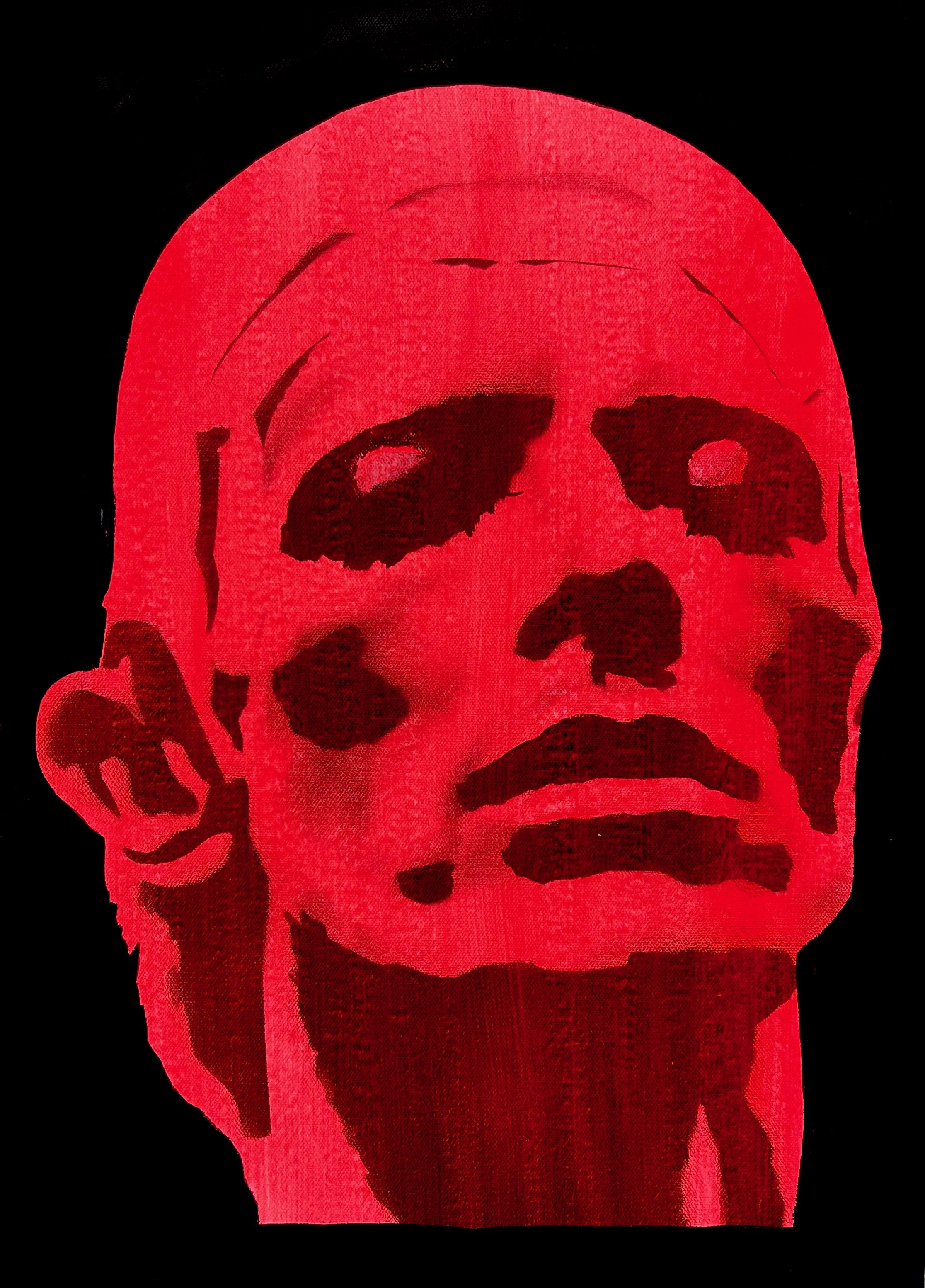 Head Of DB (study) Red - 14 x 10 x 0.75 inches / 36 x 26 x 1.8 centimetres - oil and acrylic on
canvas - 2026