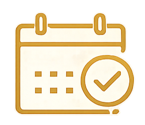 Calendar icon with a checkmark
