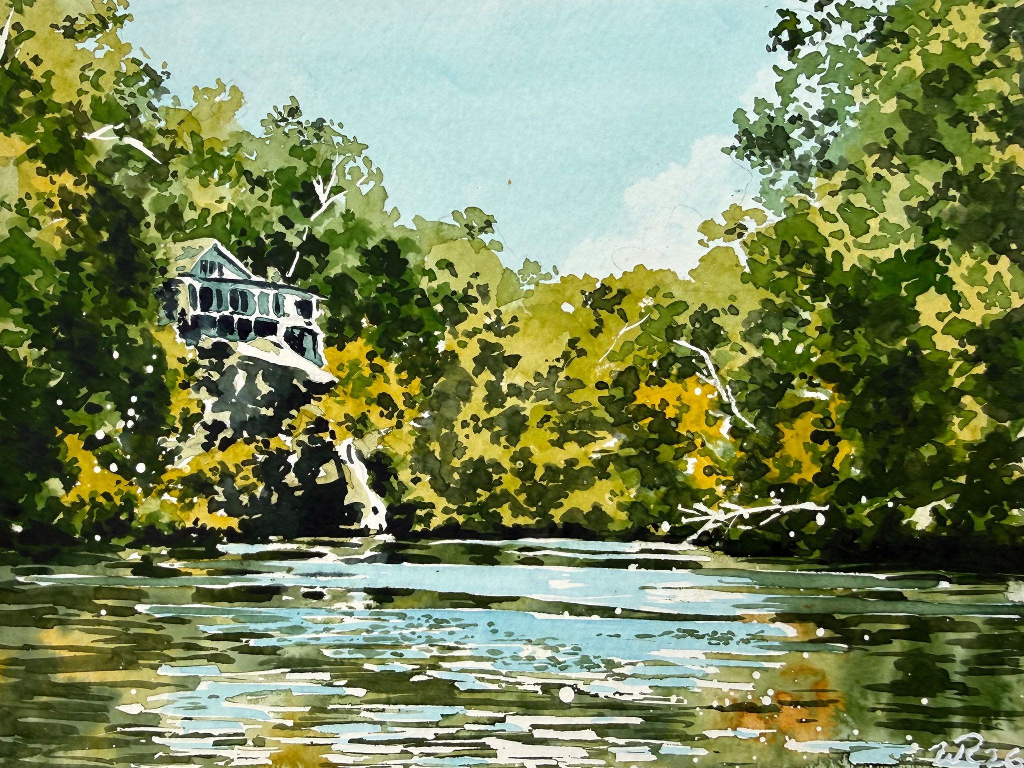 "Towards Dickie's" — commission, watercolor on paper, 2026 