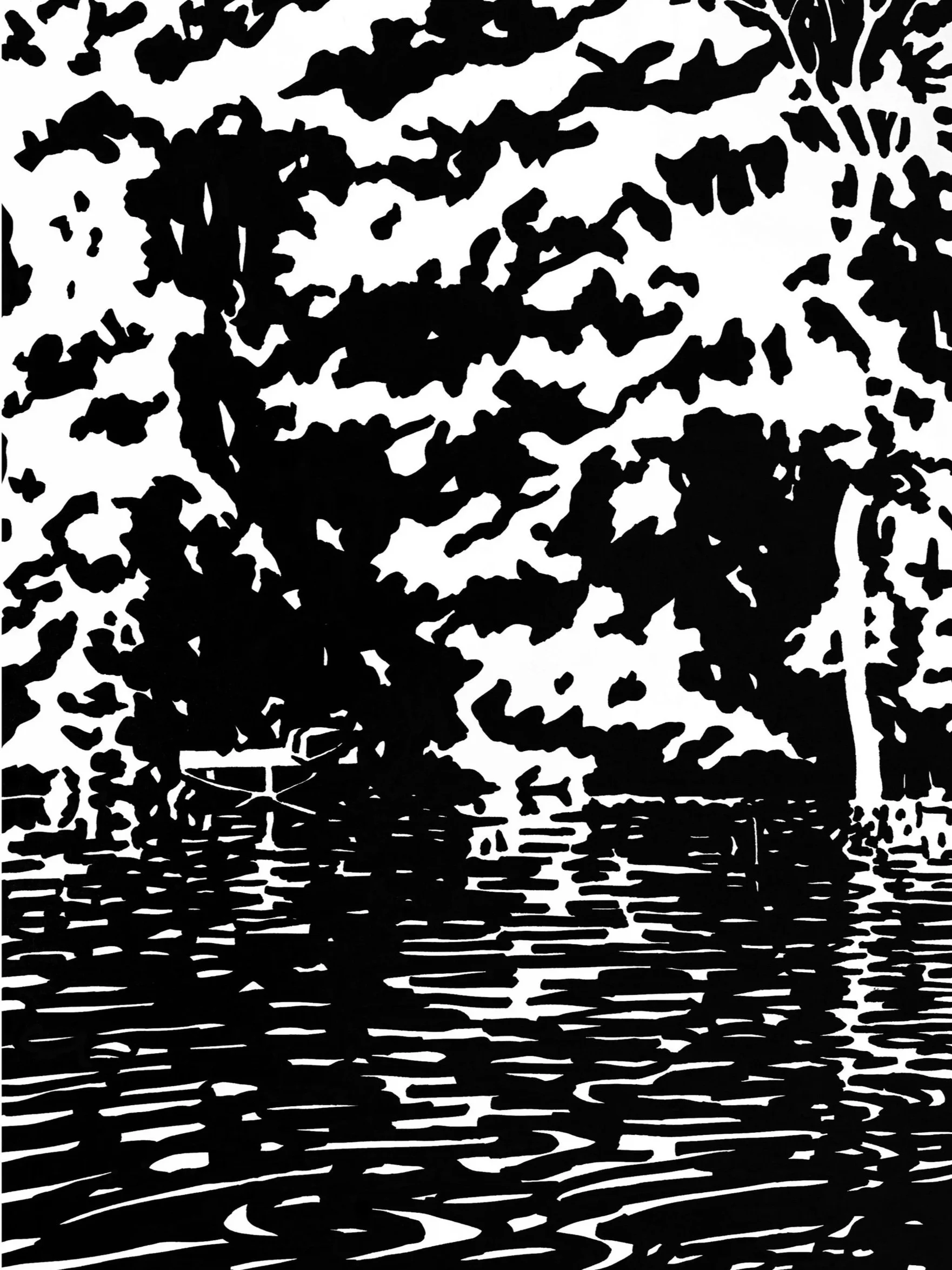 "High Tide" — pen and ink on paper, 2018 (available prints)