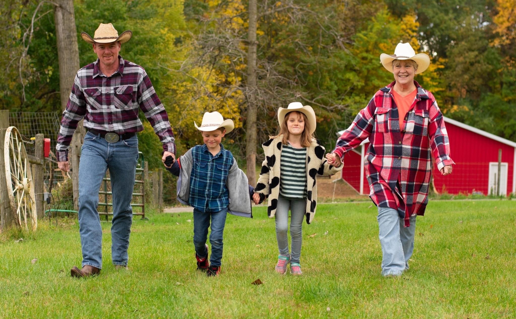 Family portrait on the farm, family photographer in Dexter, MI