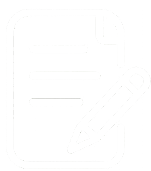 Icon of a paper with writing lines and a pencil.