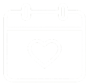 Calendar icon with a heart in the center