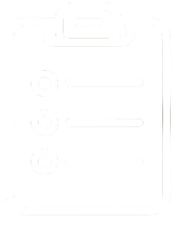 Icon of a clipboard with a checklist, featuring three bullet points.