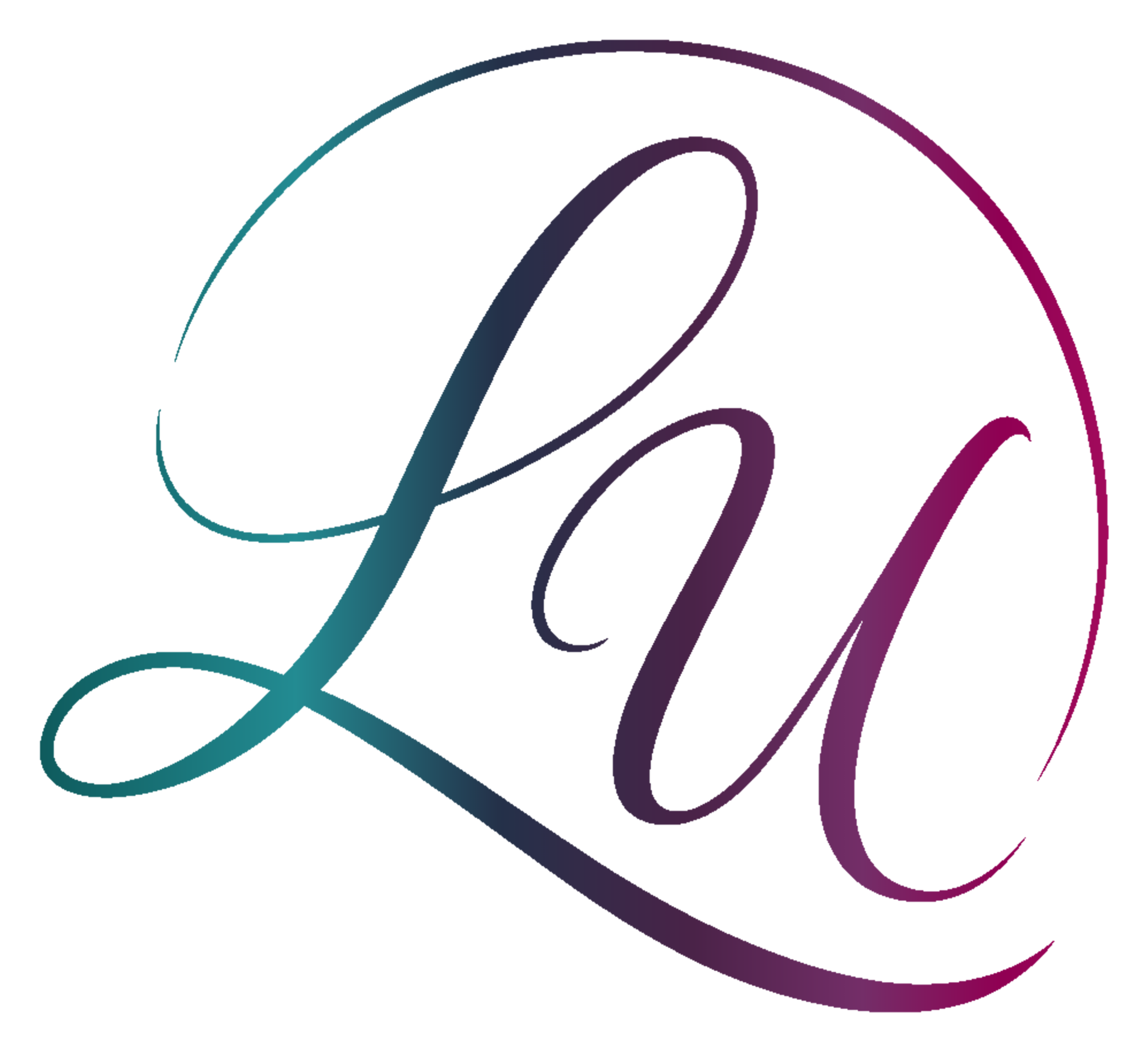 An abstract digital artwork with curved shapes and gradient colors, including teal, purple, and pink.