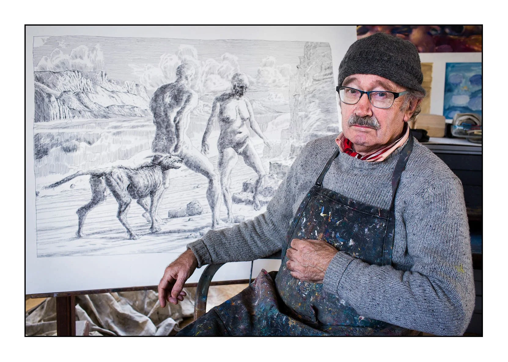 Henk Pander with Drawing, Portland, 2015