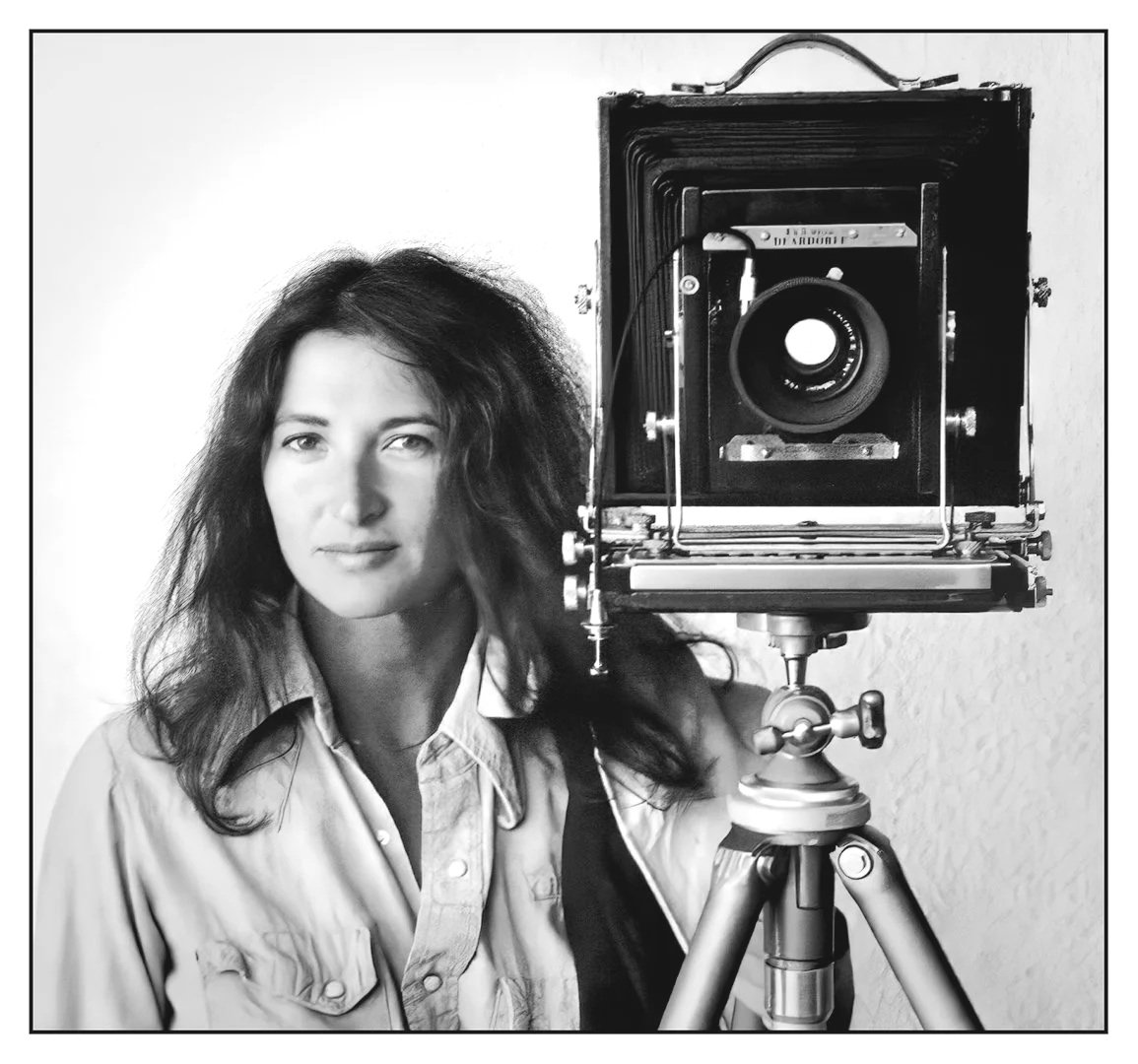 Judy Dater with her view camera, San Francisco, 1981