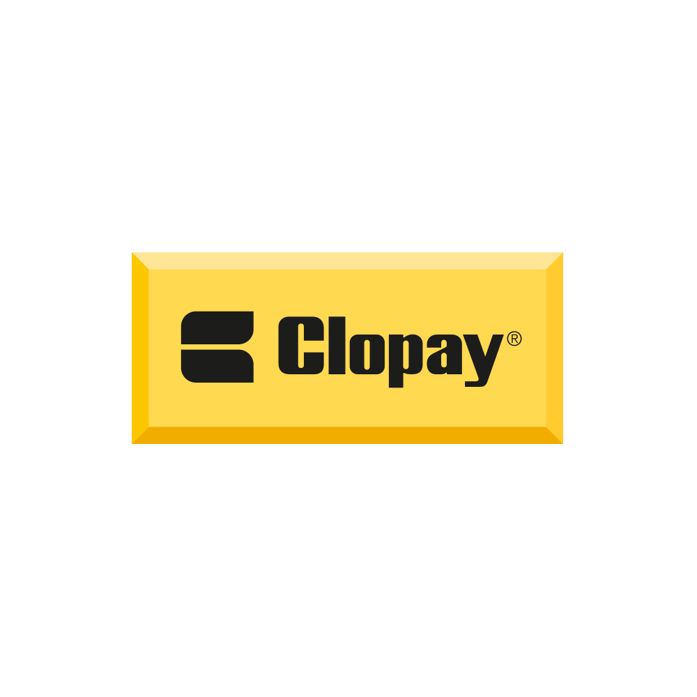 A yellow rectangular box with the brand name 'Clopay' and logo printed on it.