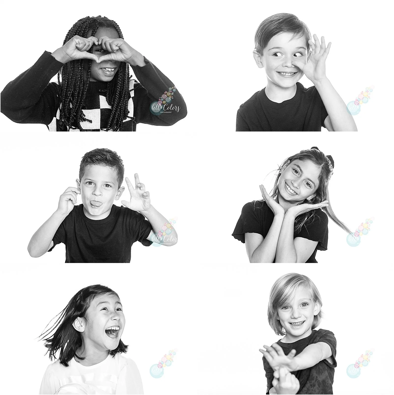 Personality Black and White photos of San Diego children