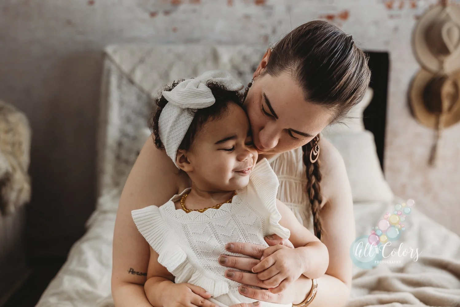 Bonding moment of mom and daughter during a lifestyle session