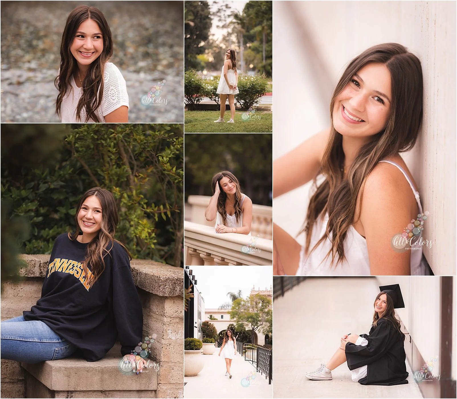 collage of photos of a female high school senior