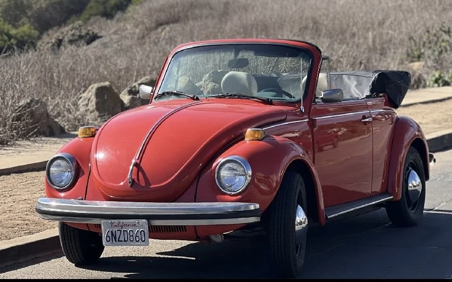 VINTAGE VOLKSWAGEN BETTLE USED FOR VALENTINES DAY PHOTOS IN SAN DIEGO, CA