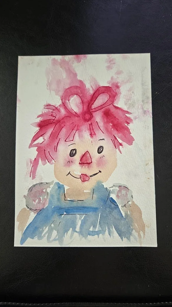 Original Watercolor: Raggedy Ann Doll Study (5x7)
