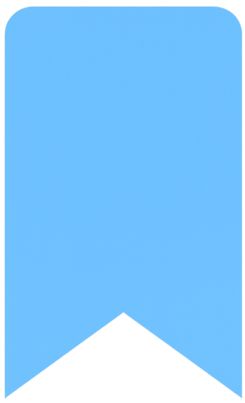 Blue ribbon or banner with a pointed bottom