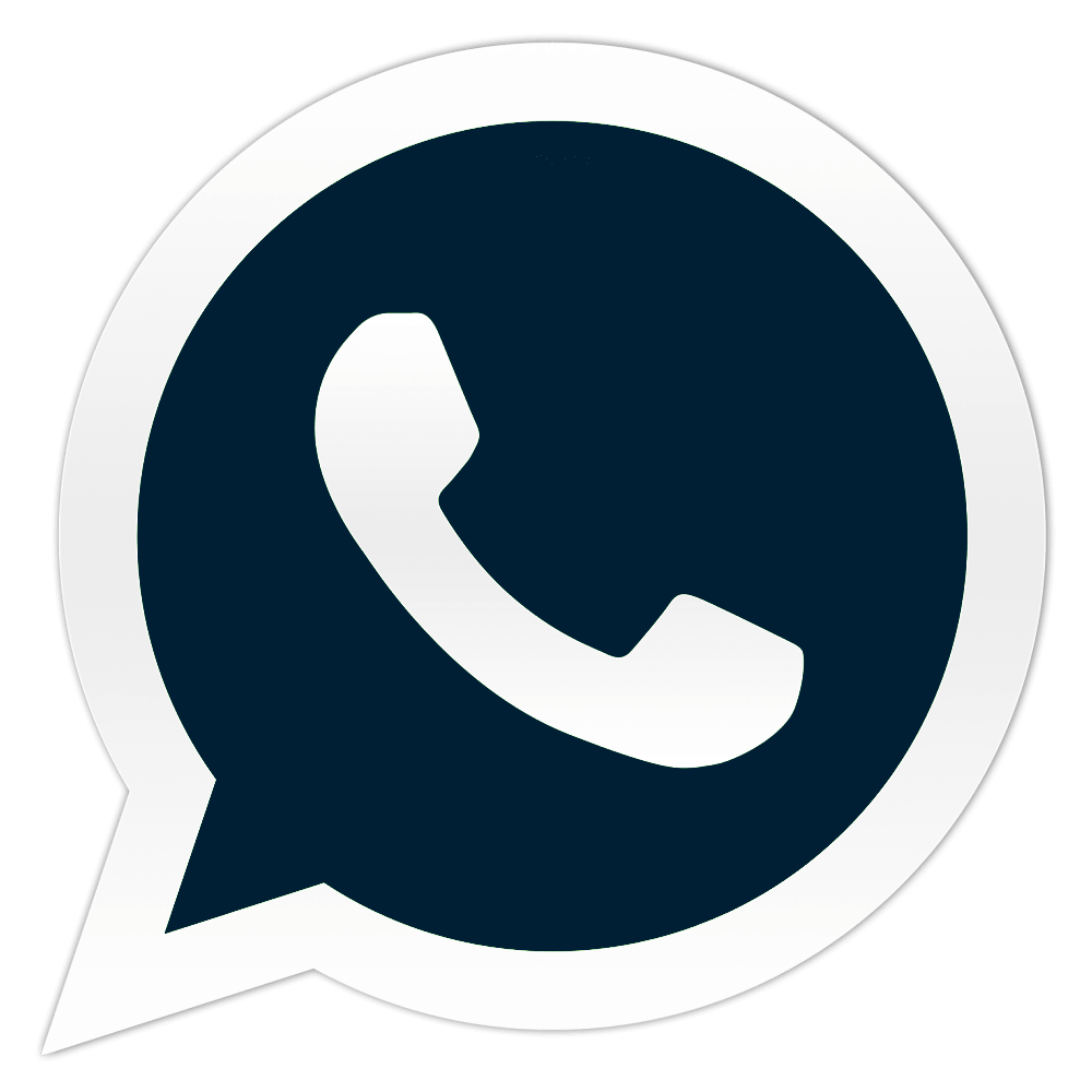 Ícono de WhatsApp con fondo negro.
