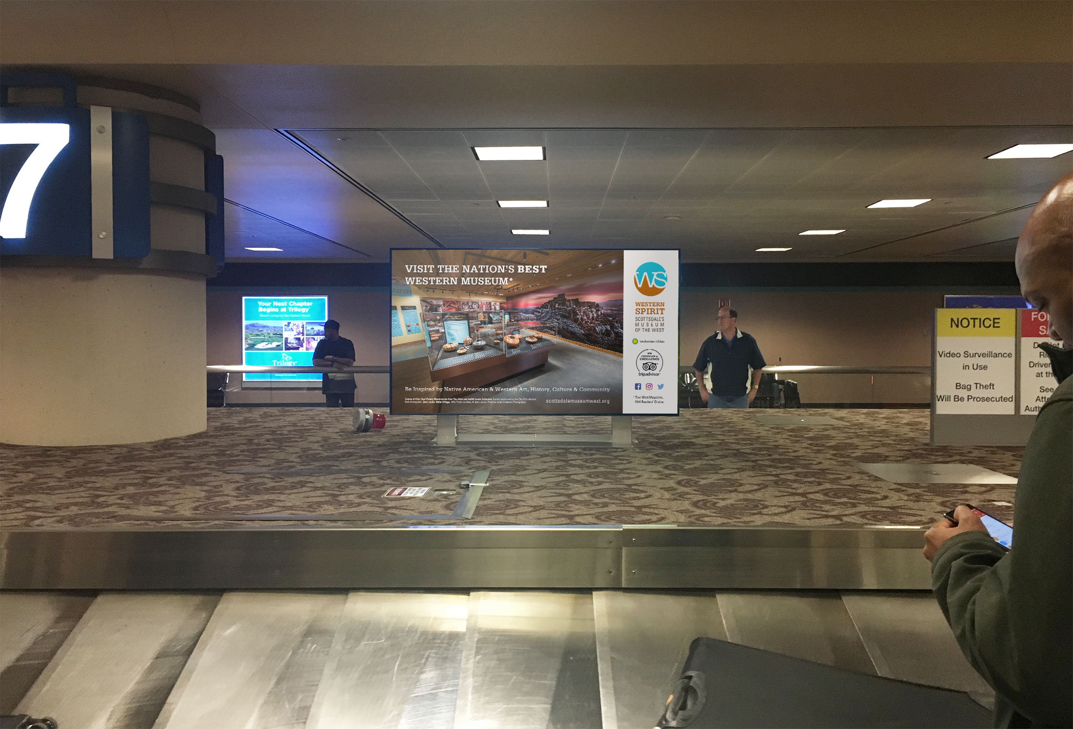 Airport luggage carousel digital ads