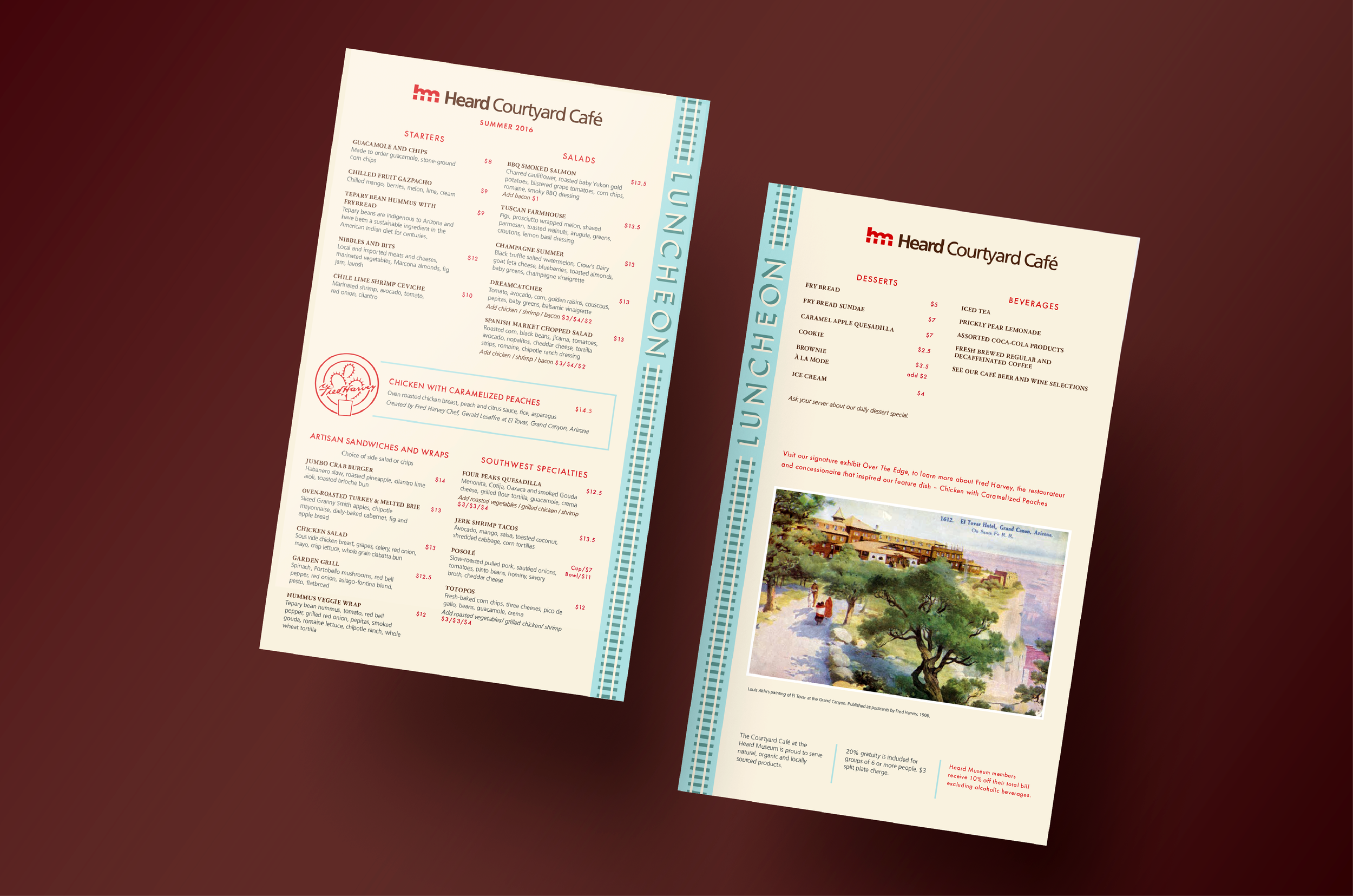 Themed cafe menu