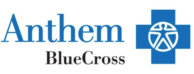 Anthem Blue Cross logo with a blue cross and a circular emblem inside.