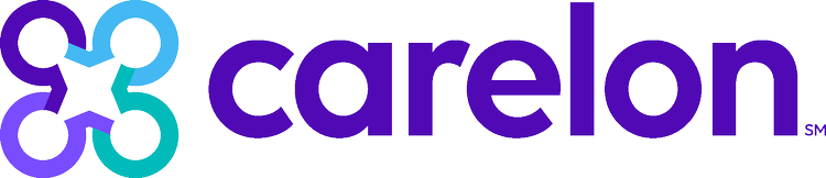 Carelon logo featuring interconnected loops and bold text.