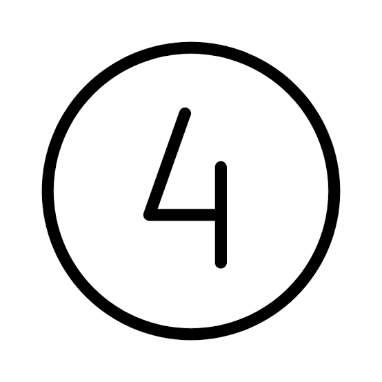Number four inside a circle, resembling a route or bus number sign.