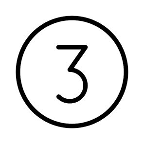 Number 3 inside a circle
