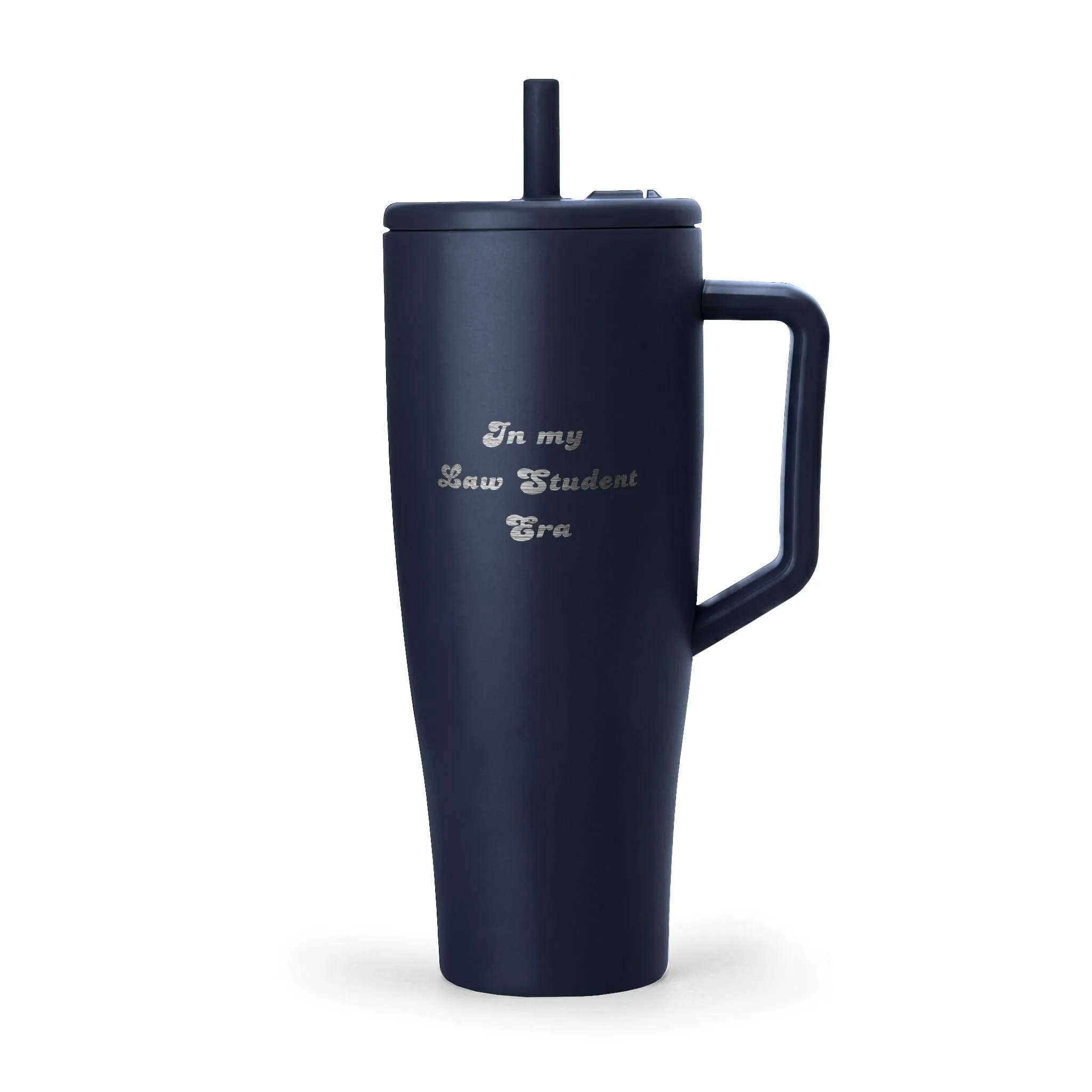 40 oz insulated law school tumbler featuring In My Law Student Era engraving for studying and class days