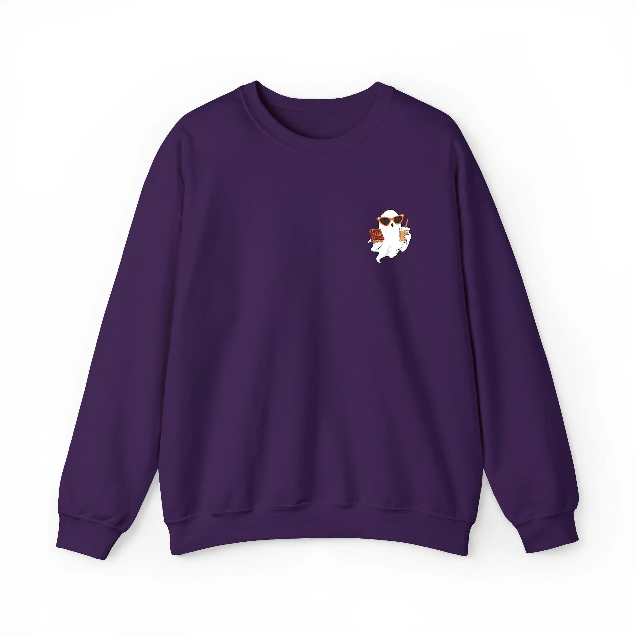 Ghost Drinking Iced Coffee & Studying Law Embroidered Sweatshirt