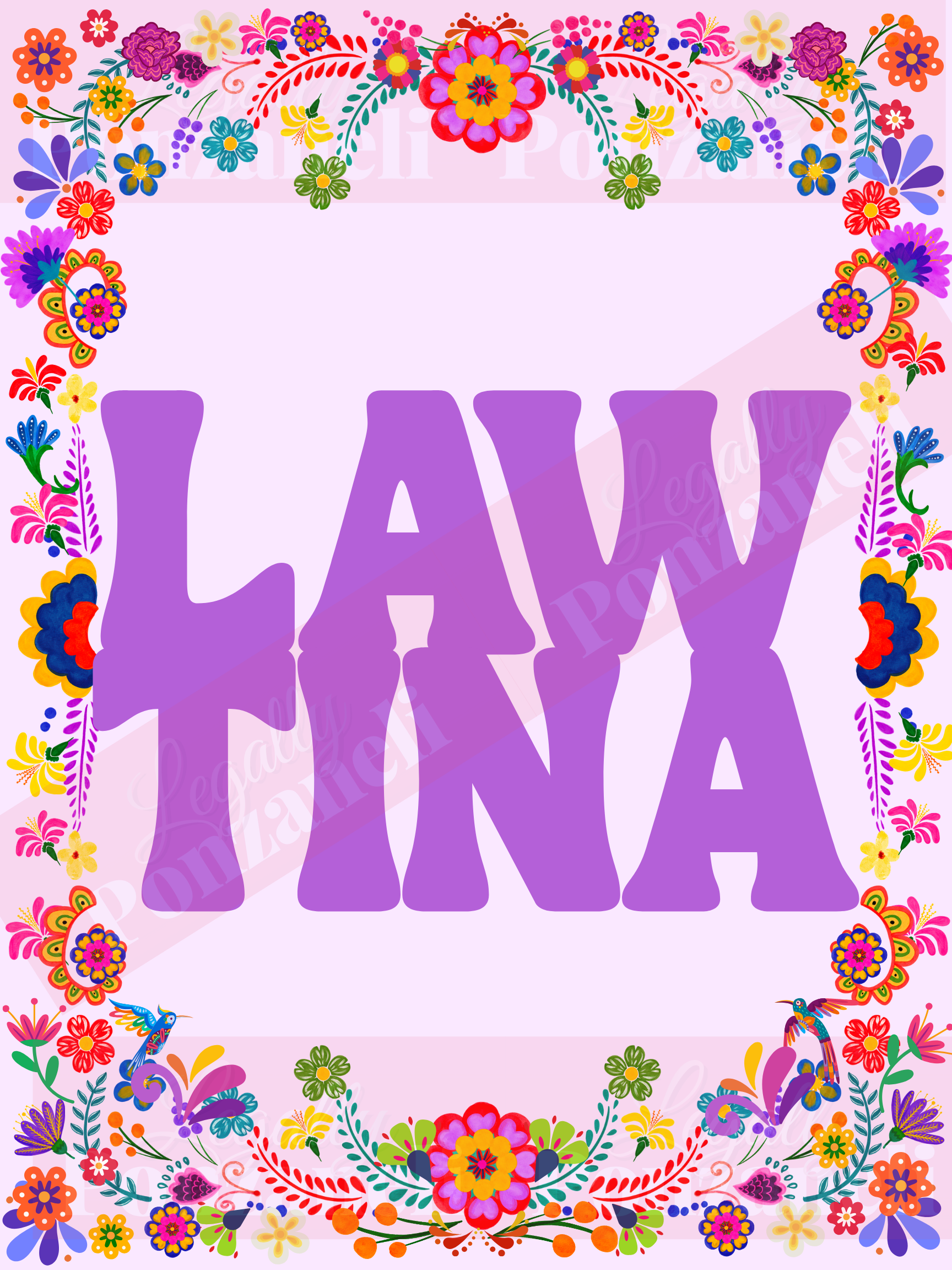 Lawtina Purple Digital Print