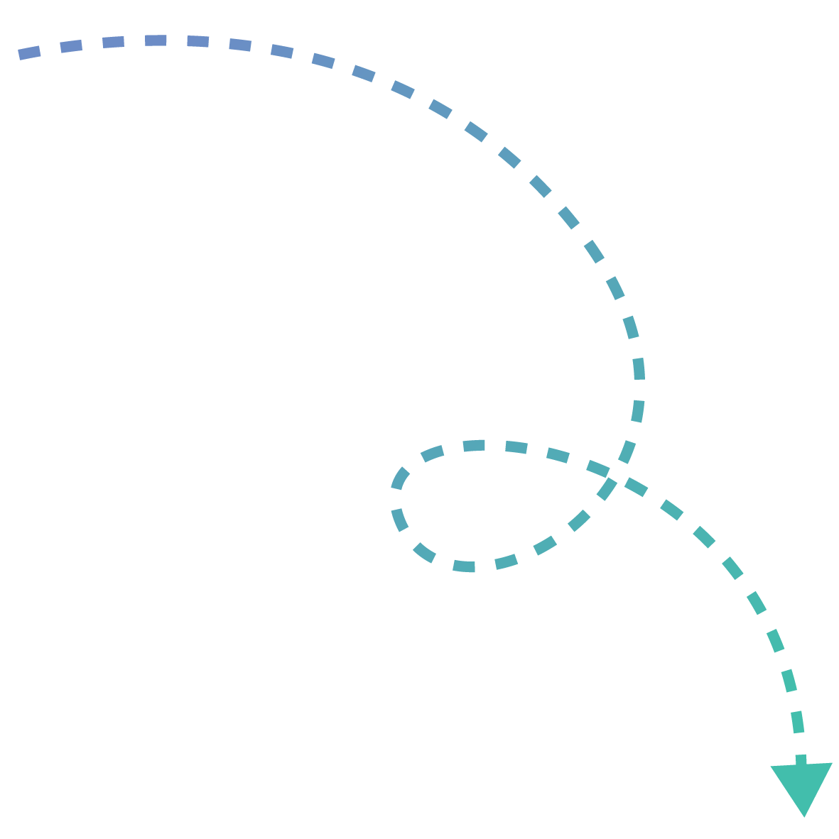 An abstract blue and teal graphic with a gradient and geometric shapes.