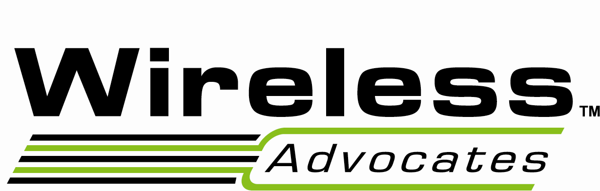 The Wireless Advocates logo in black and green text with stylized green and black lines.
