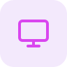 Icon of a computer monitor with a purple background.