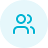 A solid blue circular icon with a briefcase symbol in the center