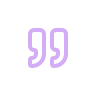 Purple quotation marks on a white background