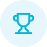 Blue circular icon with a white lock symbol in the center.