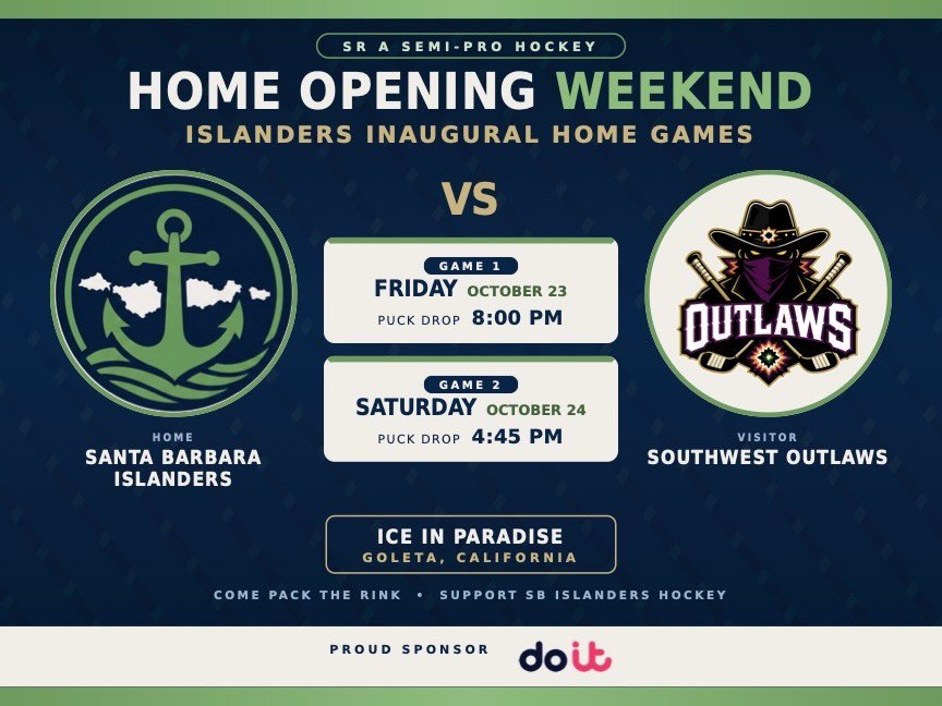 Tickets are ON SALE now for our first ever home series! Mark your calendars for October 23rd and 24th! For tickets see the link in our bio or SBISLANDERS.COM