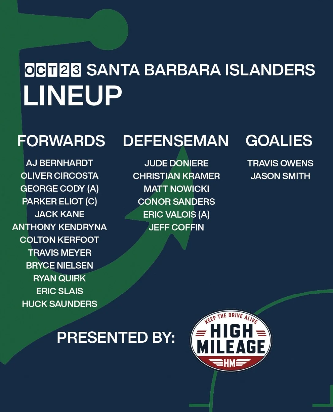 IT&rsquo;S GAME WEEK: October 23rd lineup presented by @gethighmileage #hockey #805 #santabarbara #prohockey #sb