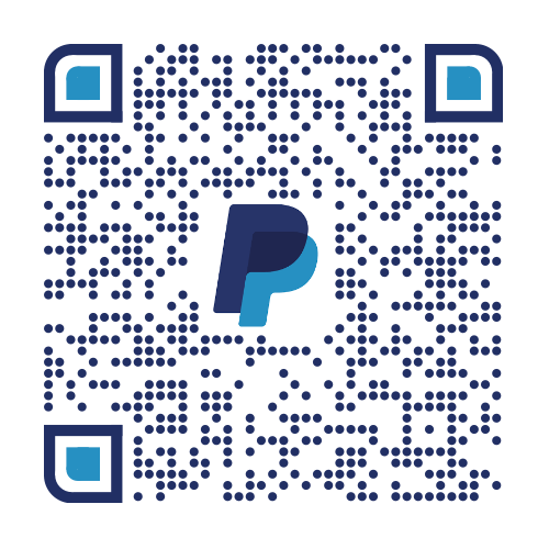 PayPal logo in the center of a QR code.