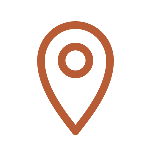 Icon of a location pin with a circular target symbol inside.