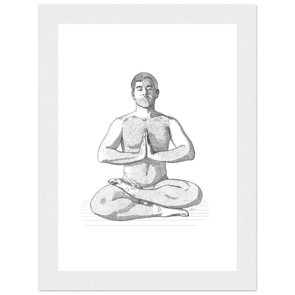 Yoga Study - Lotus Pose (Padmasana) Fine Art Print