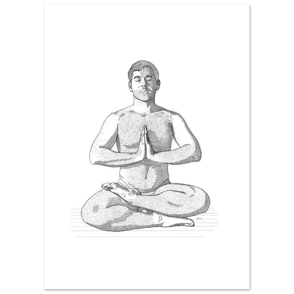 Yoga Study - Lotus Pose (Padmasana) Fine Art Print