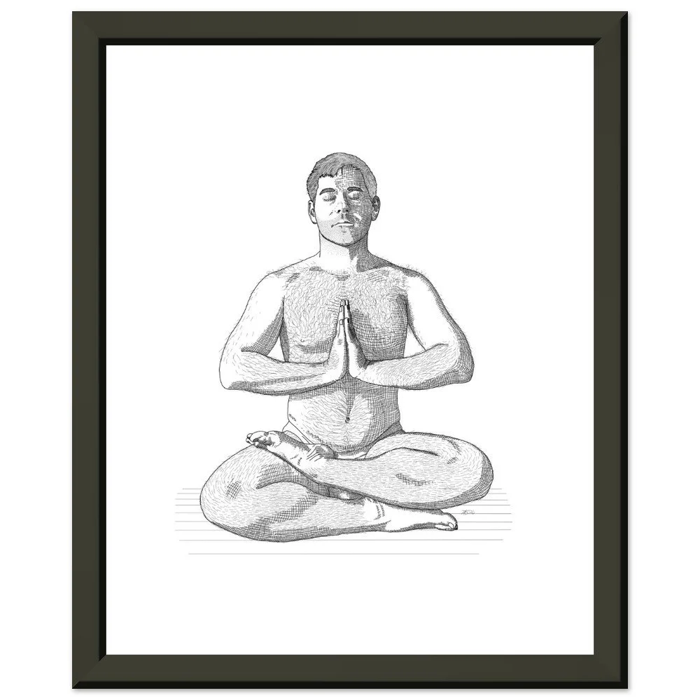 Yoga Study - Lotus Pose (Padmasana) Fine Art Print