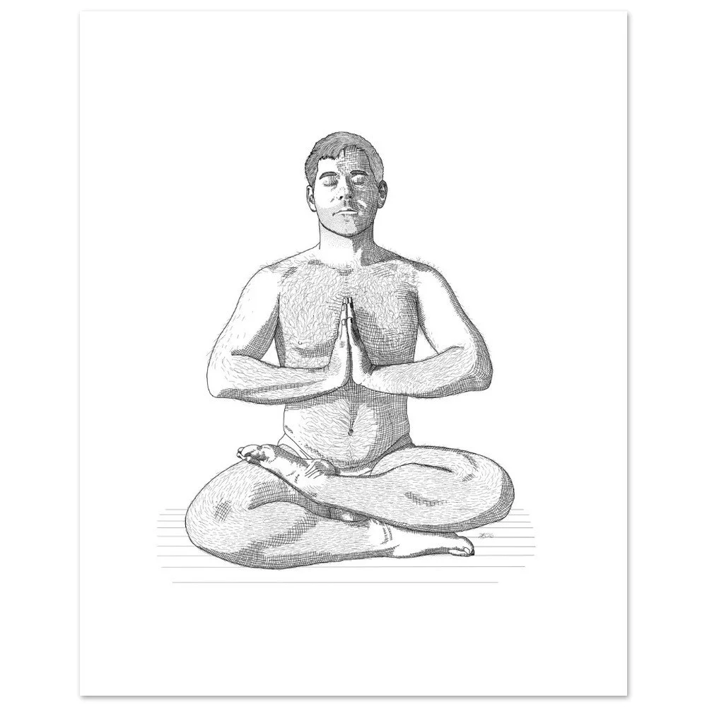 Yoga Study - Lotus Pose (Padmasana) Fine Art Print
